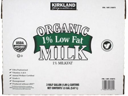 Kirkland Signature Organic 1% Low Fat Milk , 64 fl oz, 3-count For Cheap