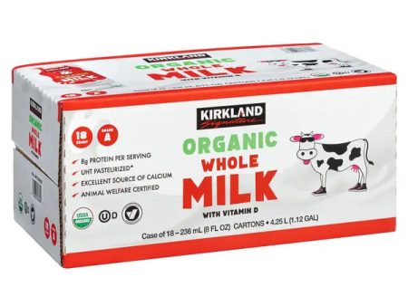 Kirkland Signature Organic Whole Milk, 8 fl oz, 18-count on Sale