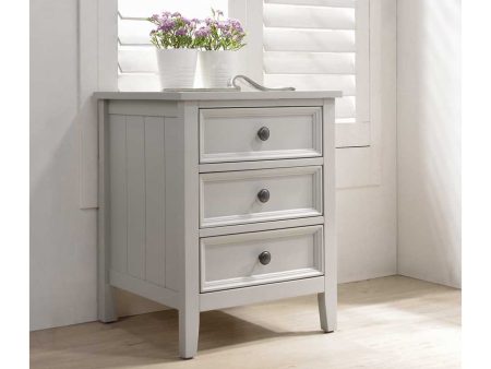 Milan 3 drawer bedside cabinet in clay grey colour Hot on Sale