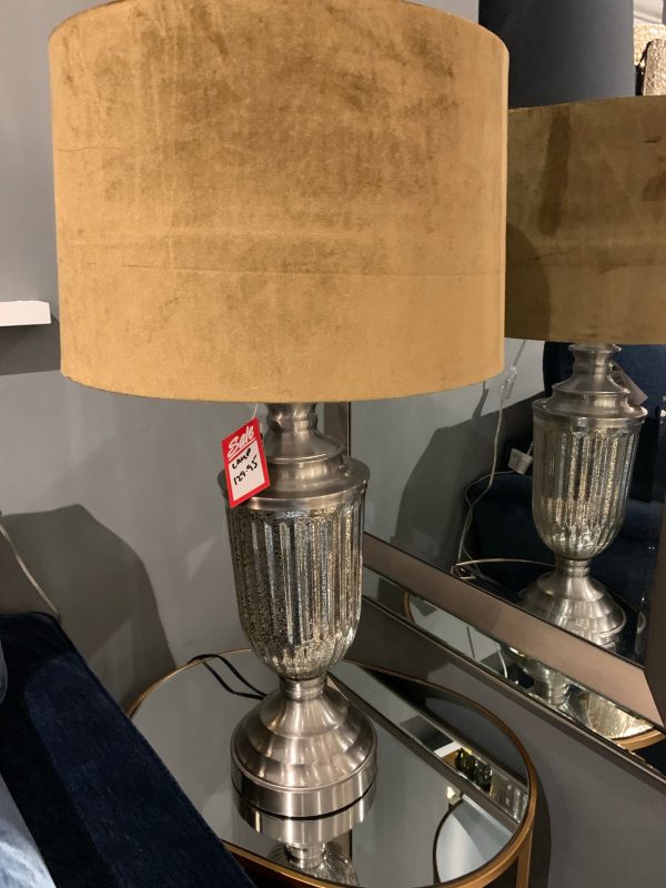 Urn glass table lamp with ochre  shade Online Sale