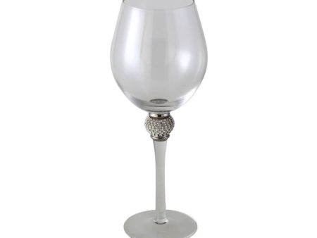 Milano Wine glass with diamante  ball stem Online Hot Sale