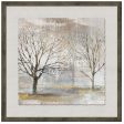 FRAMED PICTURE TREES WITH GOLD LEAF  50X50CM Instore purchase Fashion