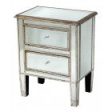 Luxury Vintage Venezia Antique Silver R9 Venetian Bedside Cabinet 2 Drawers WAREHOUSE CLEARANCE Sale