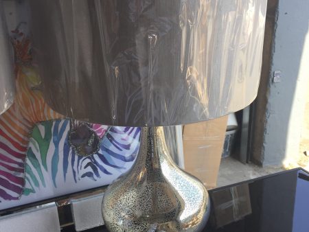 Antiqued glass Blenheim table lamp final clearance for collection Discount