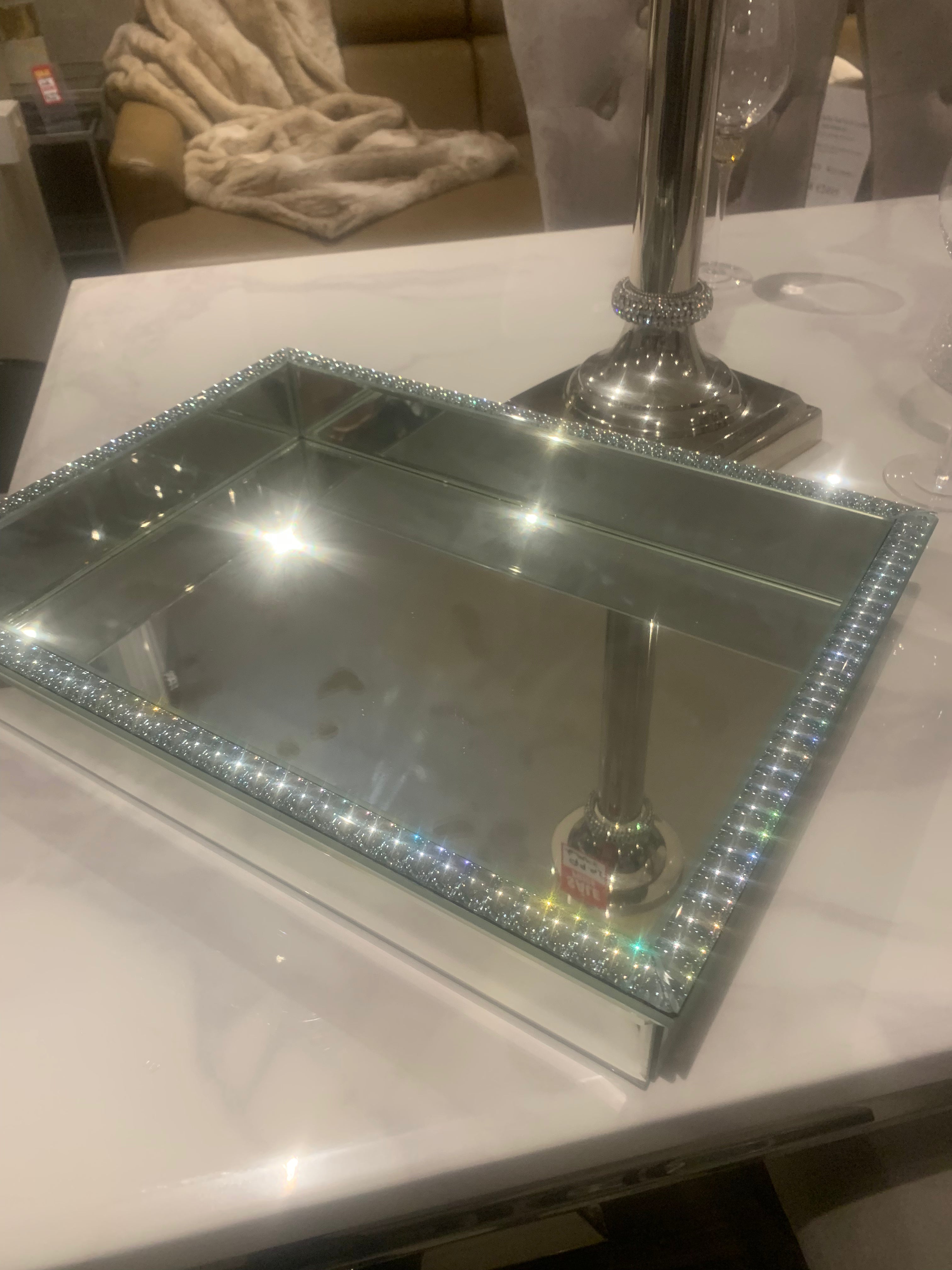 Statement large  Trinity Mirrored Tray Collect instore For Cheap