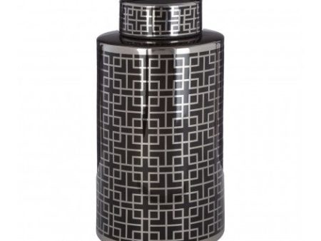 DARLA Jar black and silver available in 2 sizes. 32 cm click n collect Hot on Sale