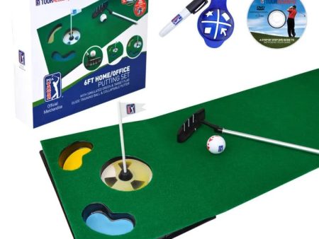 PGA TOUR 6ft Putting Mat with Putter. on Sale