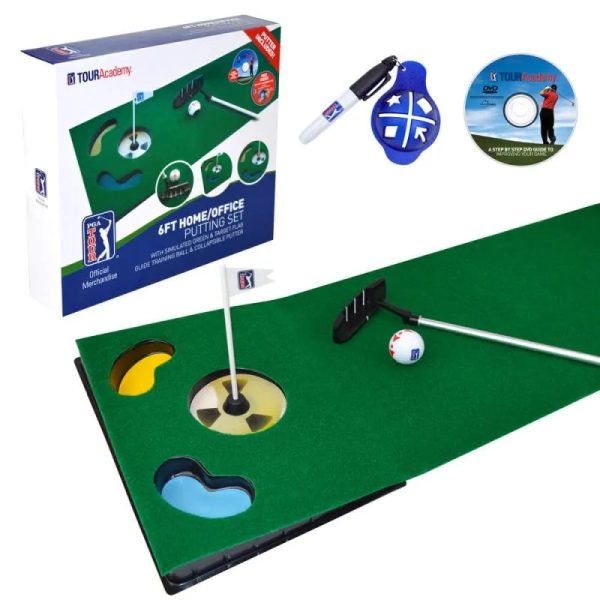 PGA TOUR 6ft Putting Mat with Putter. on Sale