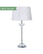 Value 54.5cm Metal And Glass Table Lamp With Pink Velvet Shade Fashion