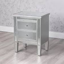 2 drawer mirrored bedside cabinet 60cm  Royale  Maguire for collection only. Last one For Discount