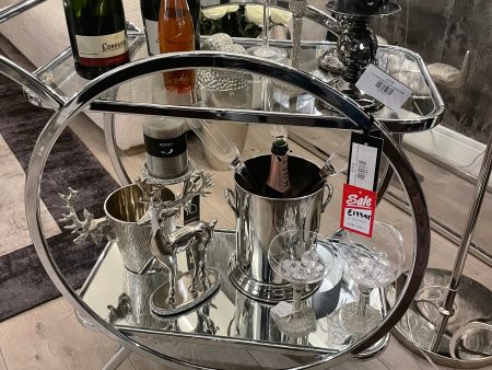 Drinks trolley circle chrome reduced . Click n collect only, pay Instore Online now