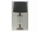 Urn glass table lamp with grey shade Rimini 5047 For Sale