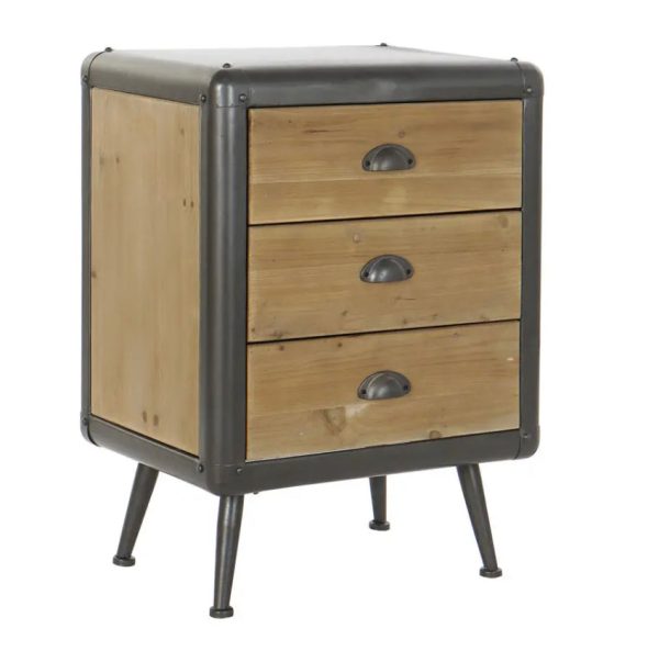 Urban Vintage Retro Bedside Cabinet 3 drawer LAST ONE ...CLEARANCE Click N Collect only . Pay instore Hot on Sale