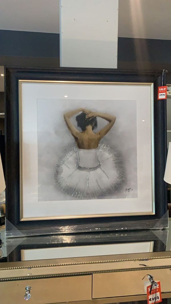 Large Ballerina pictured framed in 90x90cm  with Vegas Scoop frame reduced to clear in outlet store Online Sale