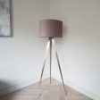 Tripod floor lamp with velvet shade in Dusty Pink For Discount