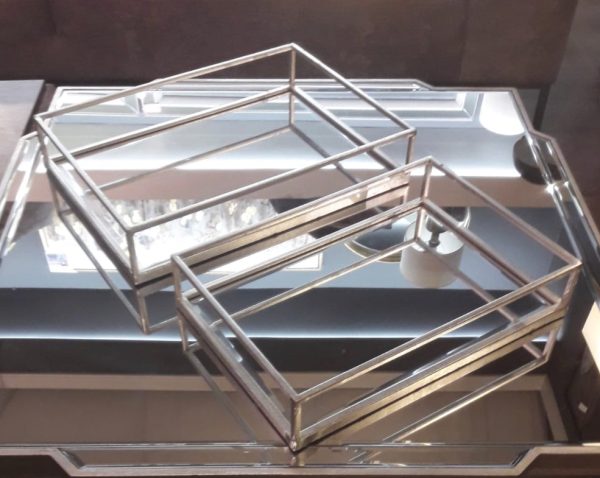 Mirrored tray rectangle in large or medium Online now