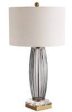 Tishan Kalmar  Lamp. smokey  ribbed  glass  w silver   base with grey  shade click n collect For Discount