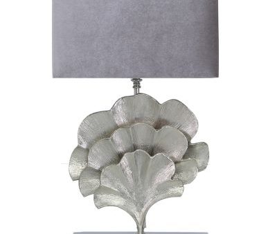 Gincko table lamp with grey shade Available in silver or gold For Discount