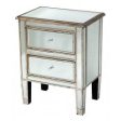 Luxury Vintage Venezia Antique Silver R9 Venetian Bedside Cabinet 2 Drawers WAREHOUSE CLEARANCE Sale