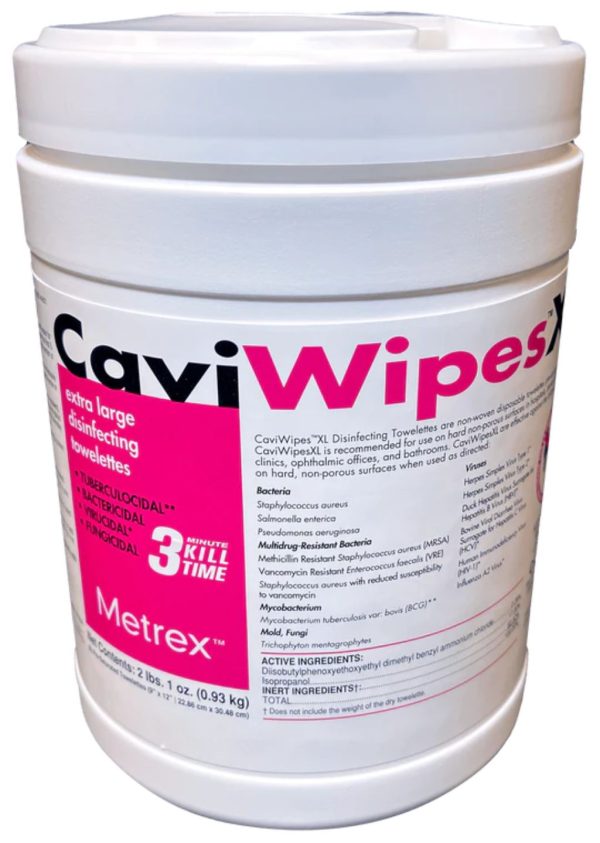 CaviWipes Surface Wipes, X-Large, 65 wipes per canister, 12 per case For Sale