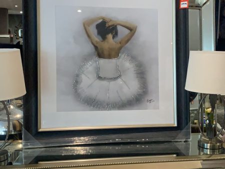 Large Ballerina pictured framed in 90x90cm  with Vegas Scoop frame reduced to clear in outlet store Online Sale