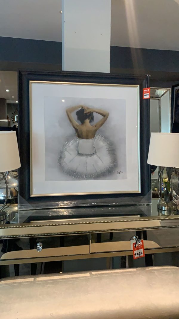 Large Ballerina pictured framed in 90x90cm  with Vegas Scoop frame reduced to clear in outlet store Online Sale