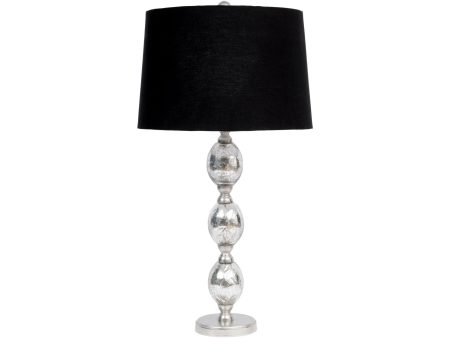 ANTIQUE SILVER OVAL BUBBLE TABLE LAMP half price clearance instore Hot on Sale