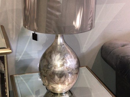 Etched Leaf Silver Table Lamp LIGHTING SALE For Cheap