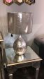 Etched Leaf Silver Table Lamp LIGHTING SALE For Cheap