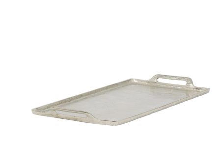 Rorik raw nickel tray  with 2 handles 30 x 53 cm Online Sale