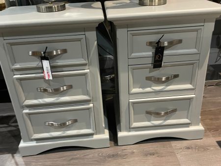 Tundra 3 drawer bedside cabinet in clay grey colour  collect  priced each Fashion