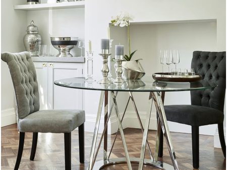 Linton stainless steel and glass Dining  table  HALF PRICE last one view Instore Discount