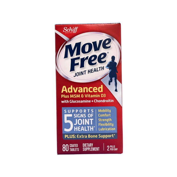 Move Free Glucosamine Chondroitin MSM Vitamin D3 and Hyaluronic Acid Joint Supplement. 80CT on Sale