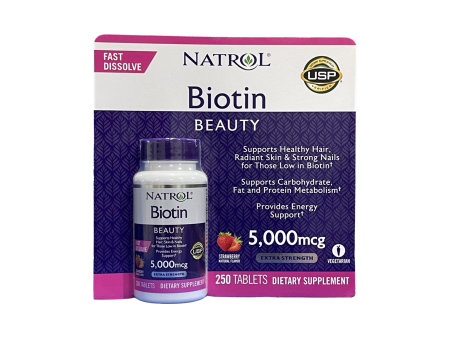 Natrol Biotin 5000 mcg. 250 Fast Dissolve Tablets Sale