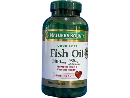 Nature s Bounty Fish Oil 1400 mg., 130 Coated Softgels Online Sale