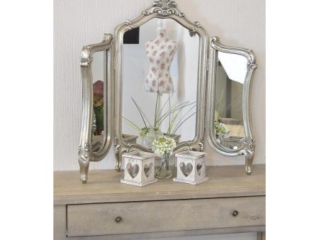 Silver Boudoir  Tri Mirror For Discount