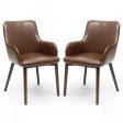 Set of Sidcup tan leather chairs  Half price click n collect Online