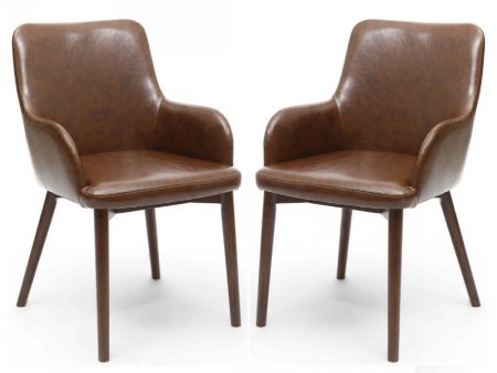 Set of Sidcup tan leather chairs  Half price click n collect Online