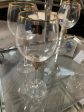 Set of 2 Platinum Goblet Diamanté Gold Wine Glasses Online now