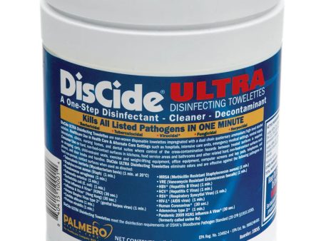 DisCide Ultra Disinfecting Towelettes, XLarge, 10.5 x10 , 60 per canister For Sale